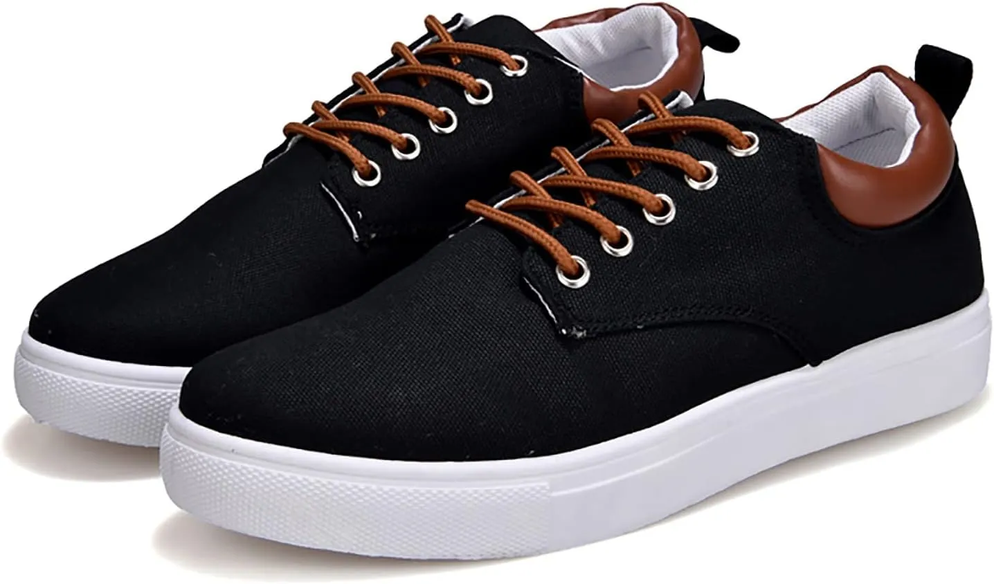 Men Low Top Canvas Walking Shoes Lace Up Fashion Casual Boats and Shoes