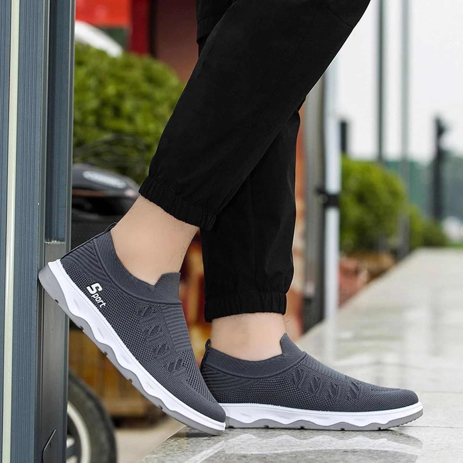 Men Shoes Flat Soled Casual Shoes Breathable Hollow Mesh Shoes Slip On Soft Soled Mens Casual Shoes Size 13 Arch Support
