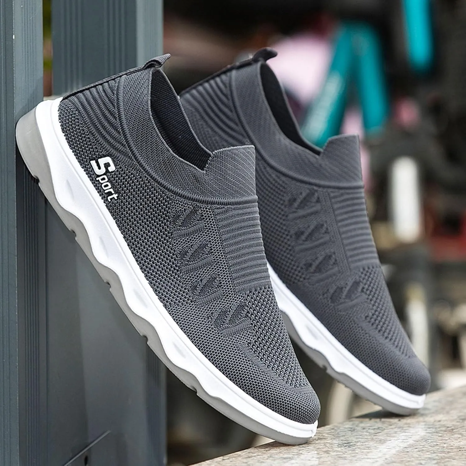 Men Shoes Flat Soled Casual Shoes Breathable Hollow Mesh Shoes Slip On Soft Soled Mens Casual Shoes Size 13 Arch Support
