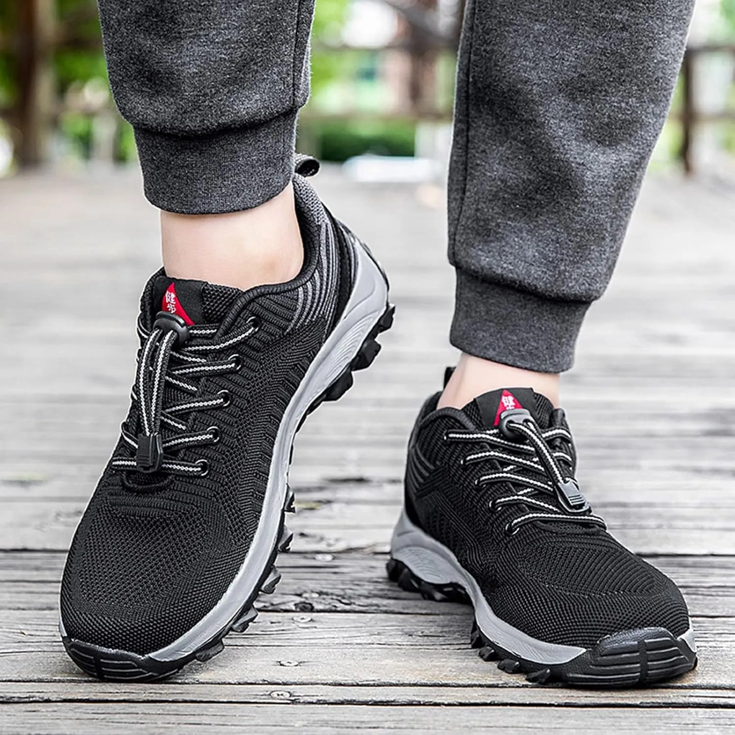Men Slip on Walking Shoes Casual Dressy Hiking Shoes Memory Foam Breathable Mesh Fashion Sneakers Non Slip Arch Support Cushioning Training Gym Shoes Wide Width