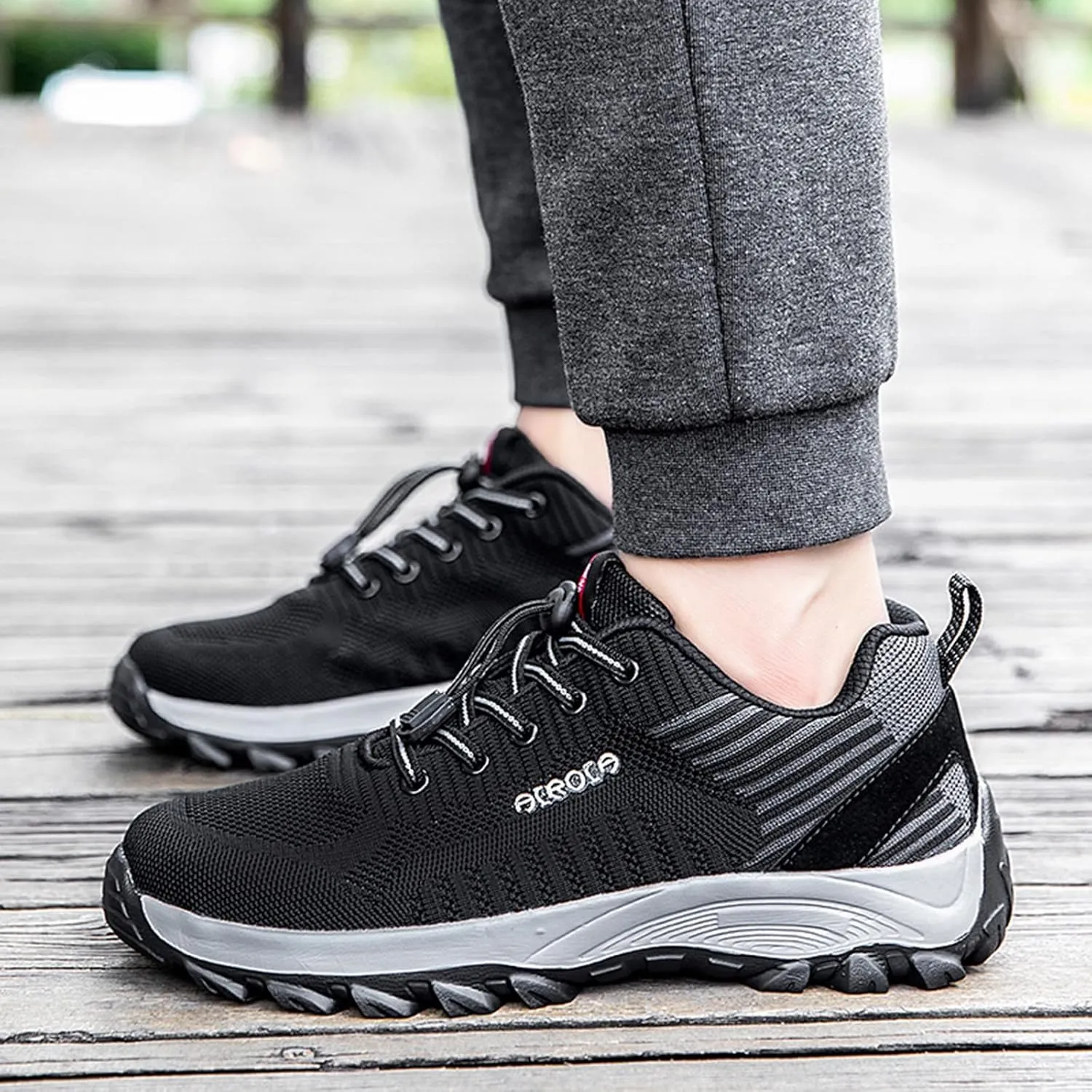 Men Slip on Walking Shoes Casual Dressy Hiking Shoes Memory Foam Breathable Mesh Fashion Sneakers Non Slip Arch Support Cushioning Training Gym Shoes Wide Width