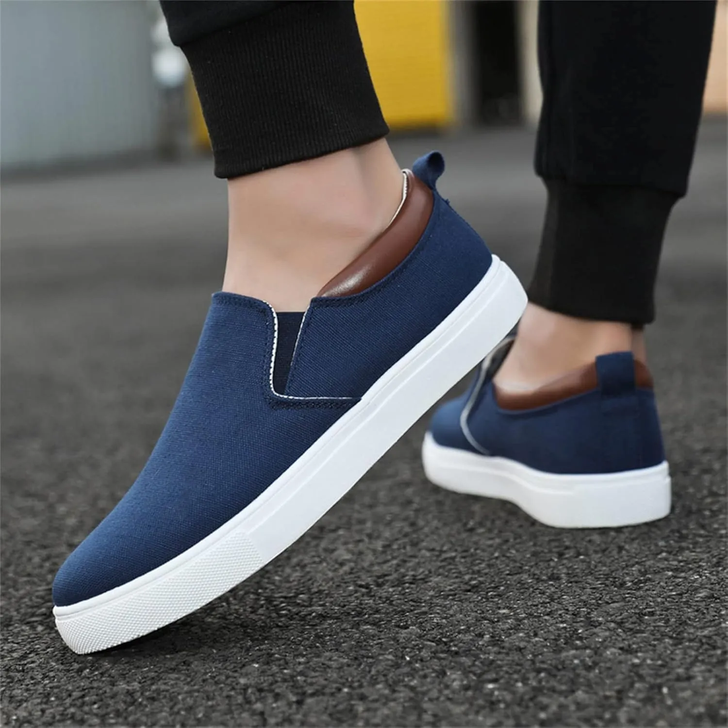 Men Slip on Walking Shoes Casual Dressy Memory Foam Ultra Lightweight Breathable Fashion Sneakers Non Slip Travel Jogging Workout Tennis Shoes Wide Width