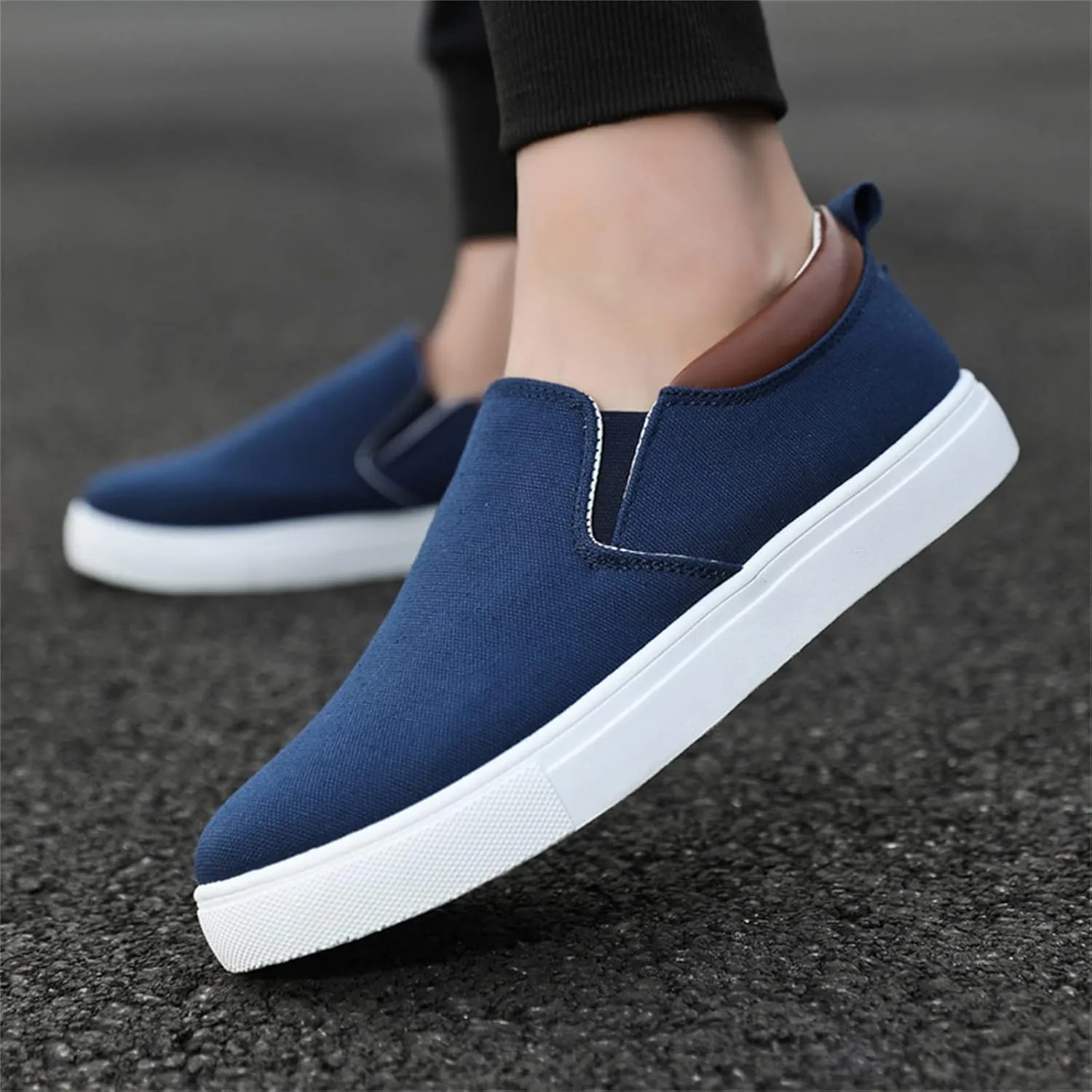 Men Slip on Walking Shoes Casual Dressy Memory Foam Ultra Lightweight Breathable Fashion Sneakers Non Slip Travel Jogging Workout Tennis Shoes Wide Width