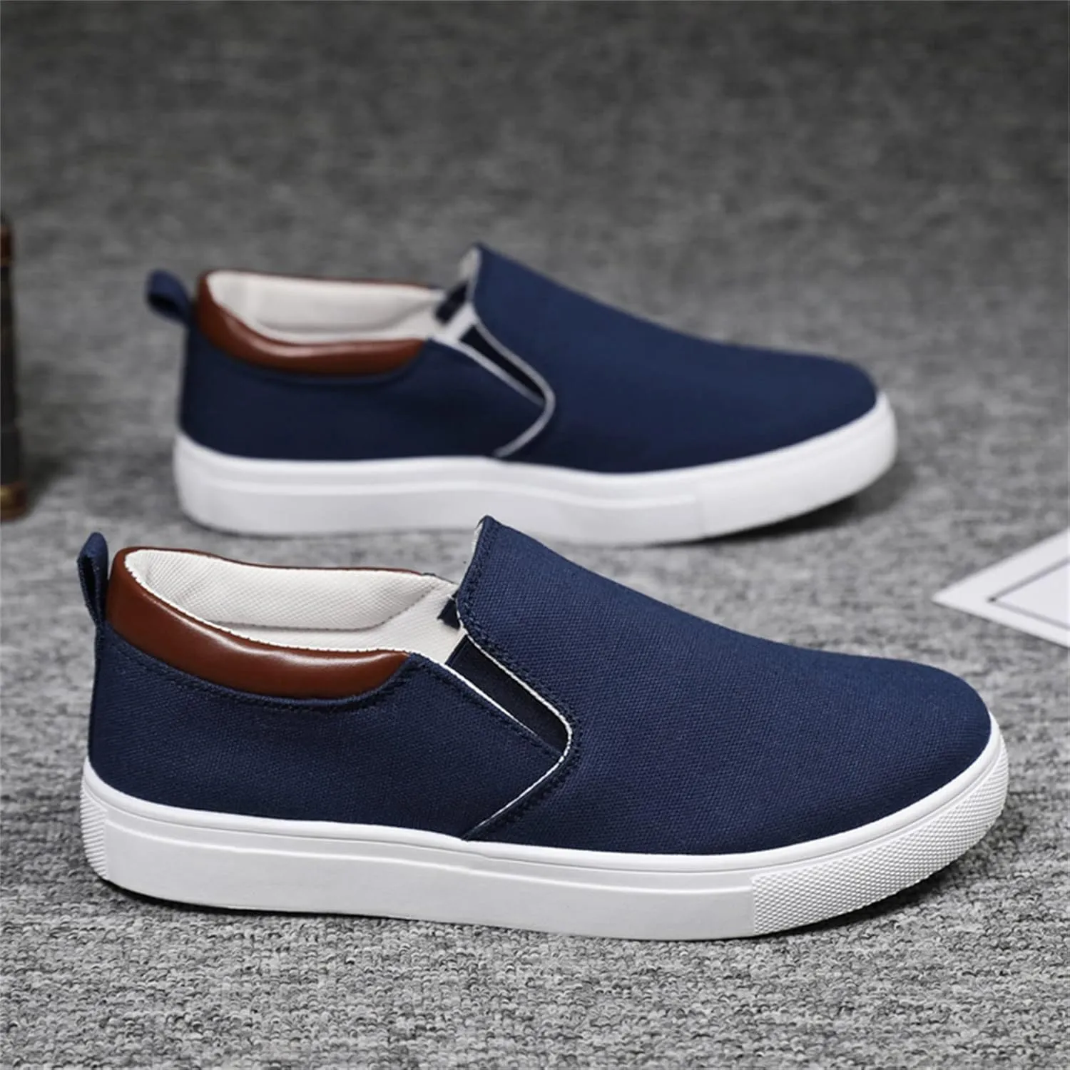 Men Slip on Walking Shoes Casual Dressy Memory Foam Ultra Lightweight Breathable Fashion Sneakers Non Slip Travel Jogging Workout Tennis Shoes Wide Width