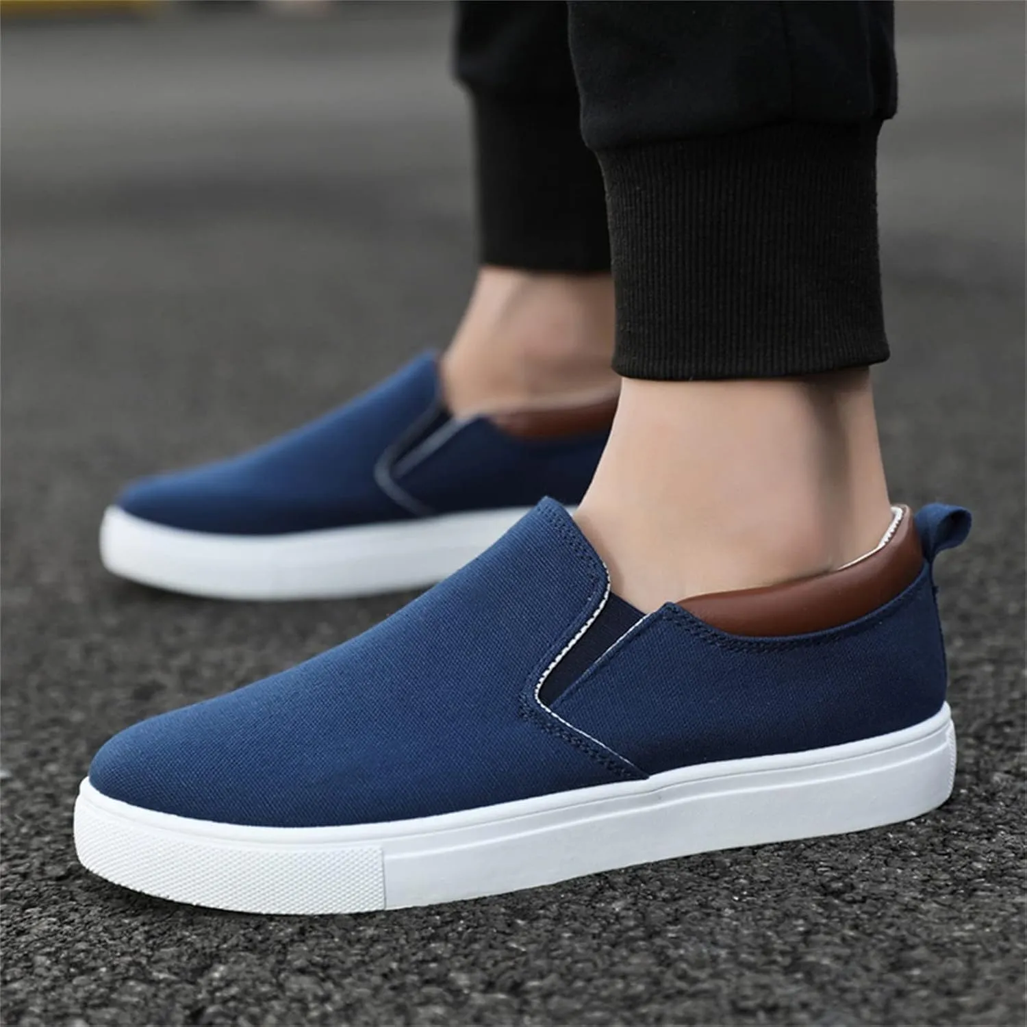 Men Slip on Walking Shoes Casual Dressy Memory Foam Ultra Lightweight Breathable Fashion Sneakers Non Slip Travel Jogging Workout Tennis Shoes Wide Width