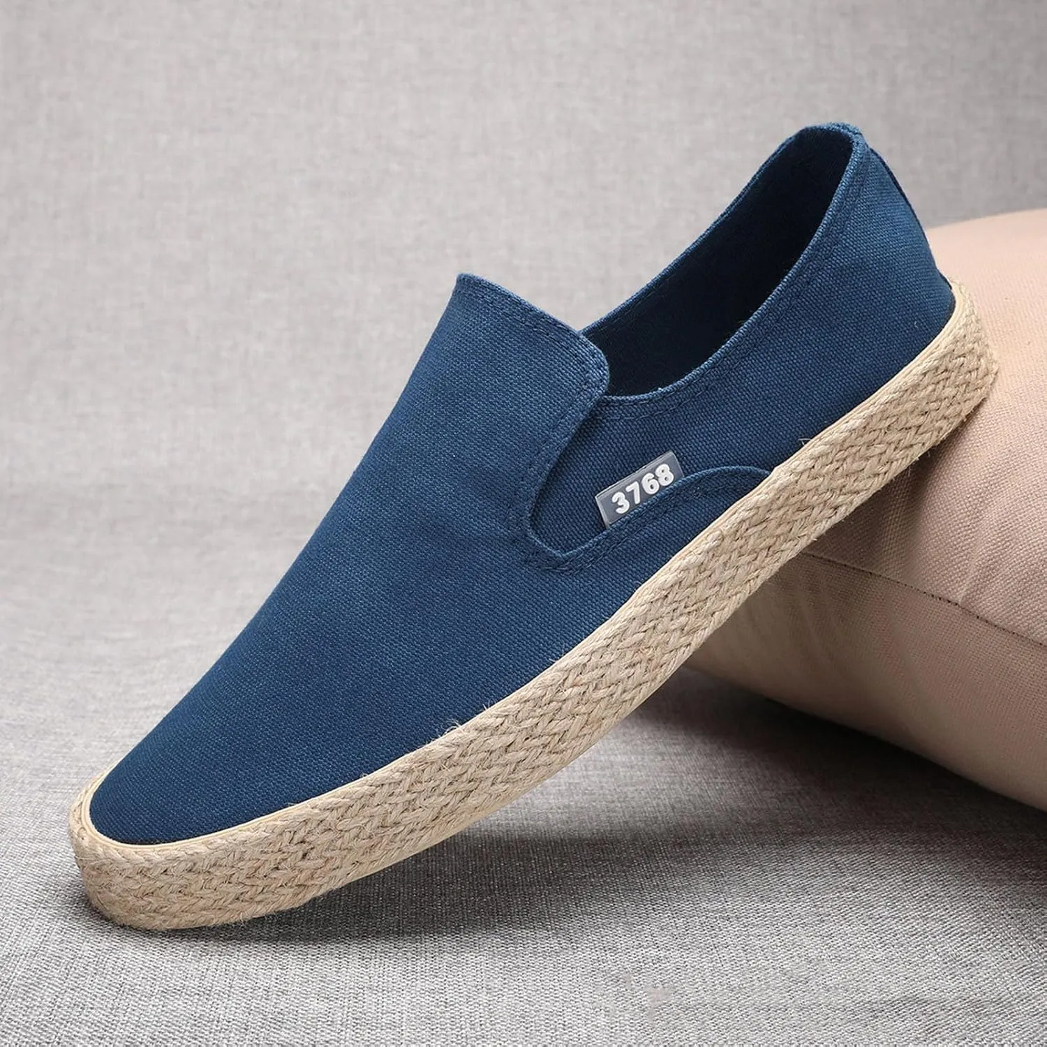 Men Slip on Walking Shoes Comfort Memory Foam Breathable Fashion Canvas Sneakers Non Slip Indoor Outdoor Workout Tennis Shoes Wide Width
