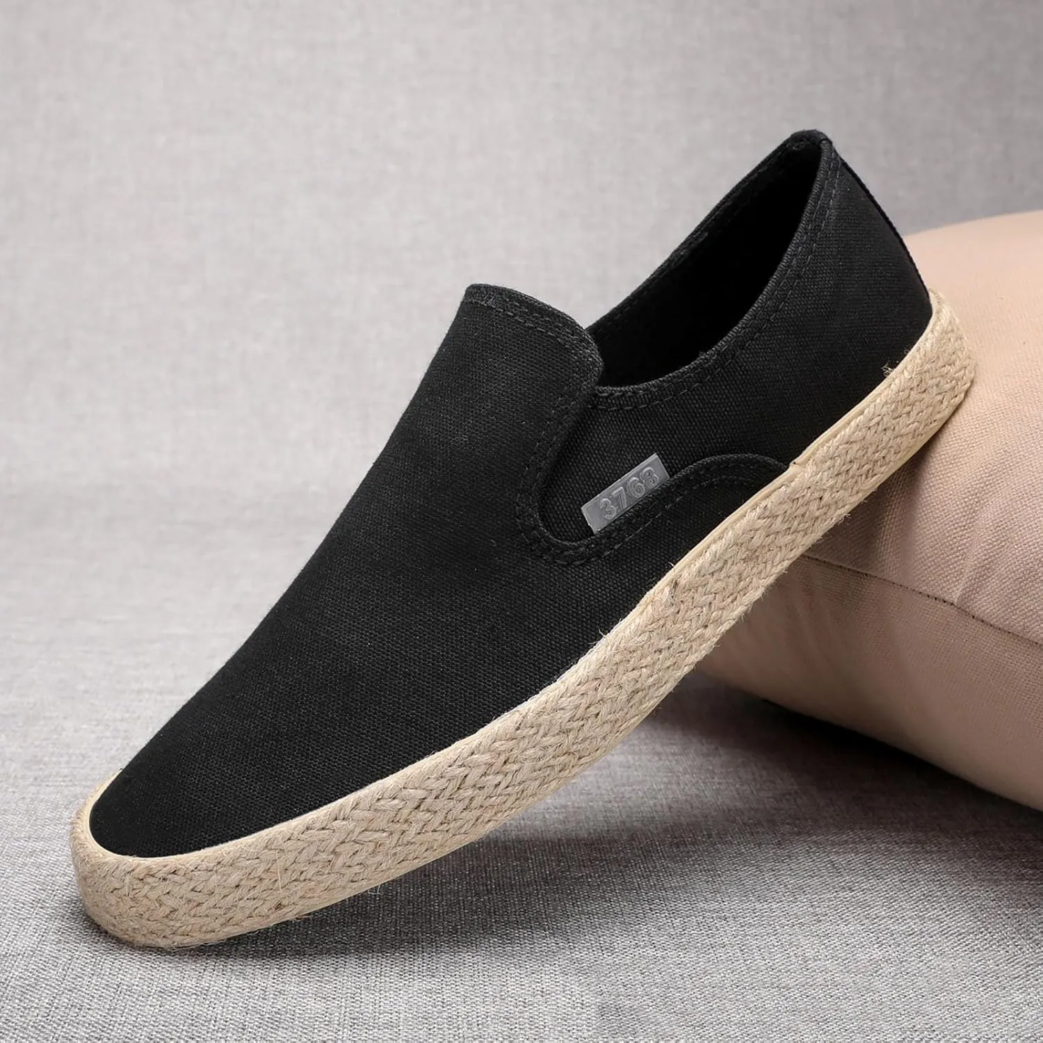 Men Slip on Walking Shoes Comfort Memory Foam Breathable Fashion Canvas Sneakers Non Slip Indoor Outdoor Workout Tennis Shoes Wide Width