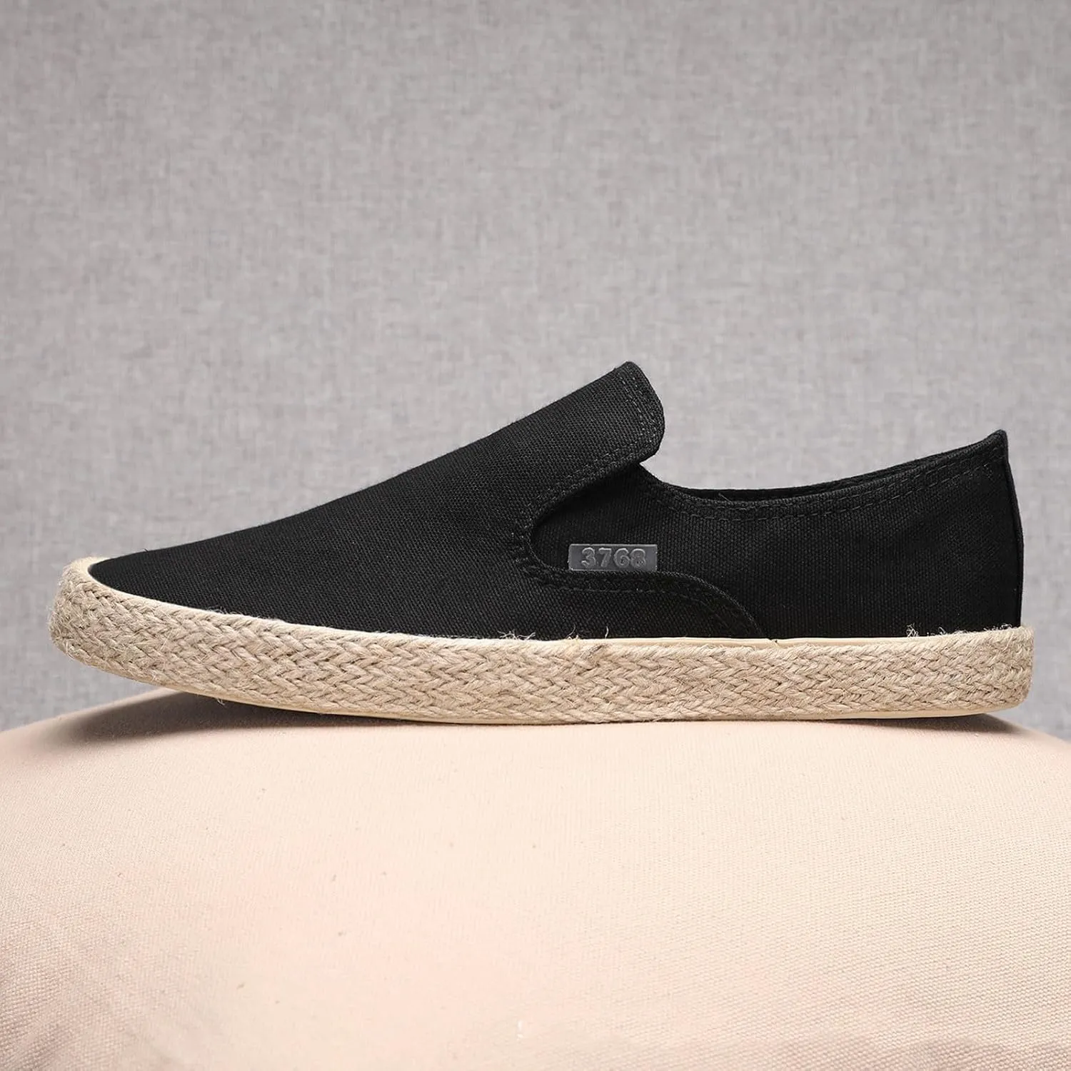 Men Slip on Walking Shoes Comfort Memory Foam Breathable Fashion Canvas Sneakers Non Slip Indoor Outdoor Workout Tennis Shoes Wide Width