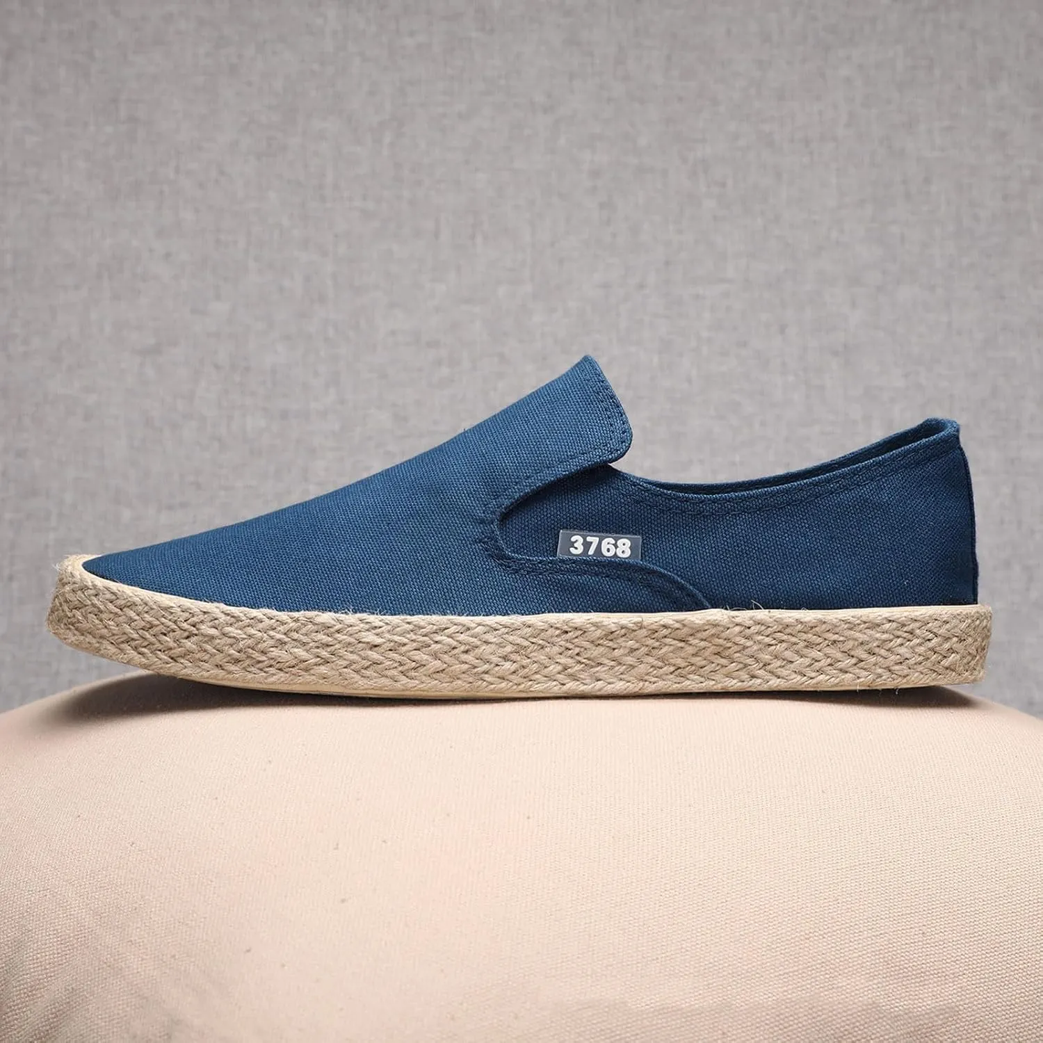Men Slip on Walking Shoes Comfort Memory Foam Breathable Fashion Canvas Sneakers Non Slip Indoor Outdoor Workout Tennis Shoes Wide Width