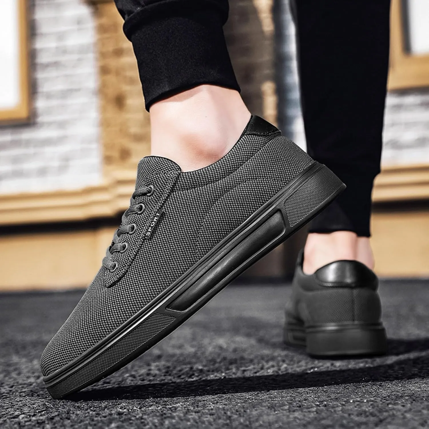 Men Slip on Walking Shoes Comfortable Memory Foam Breathable Mesh Fashion Sneakers Non Slip Arch Support Vacation Training Gym Shoes Wide Width