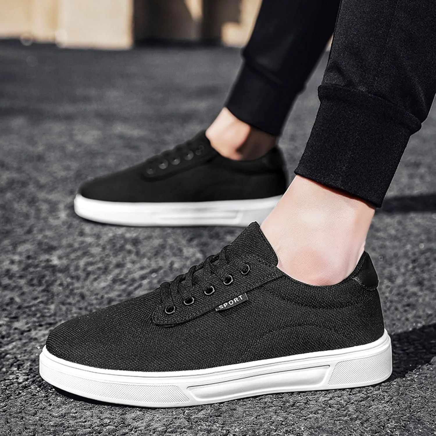 Men Slip on Walking Shoes Comfortable Memory Foam Breathable Mesh Fashion Sneakers Non Slip Arch Support Vacation Training Gym Shoes Wide Width