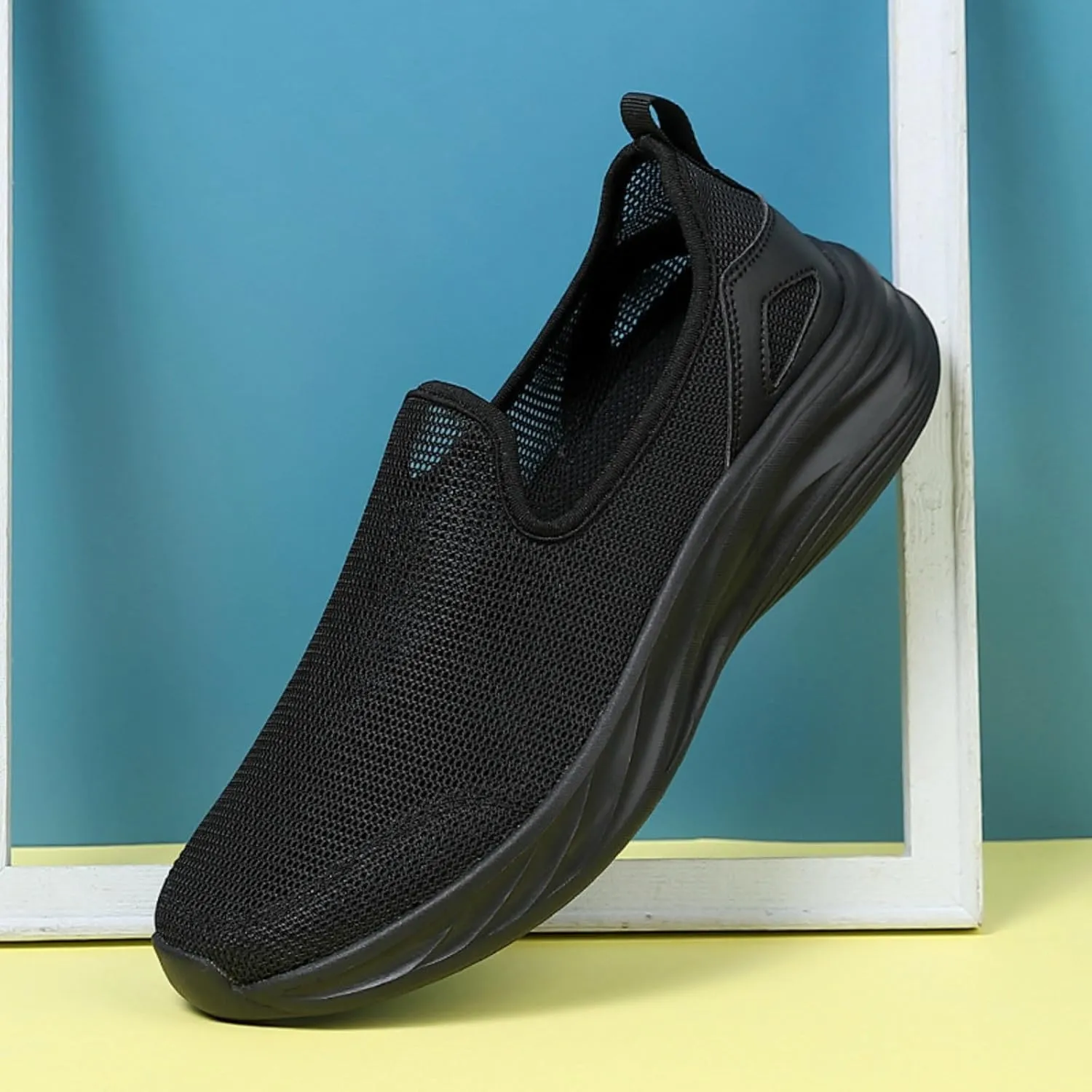 Men Slip on Walking Shoes Comfortable Memory Foam Ultra Lightweight Breathable Fashion Sneakers Non Slip Indoor Outdoor Workout Tennis Shoes Wide Width