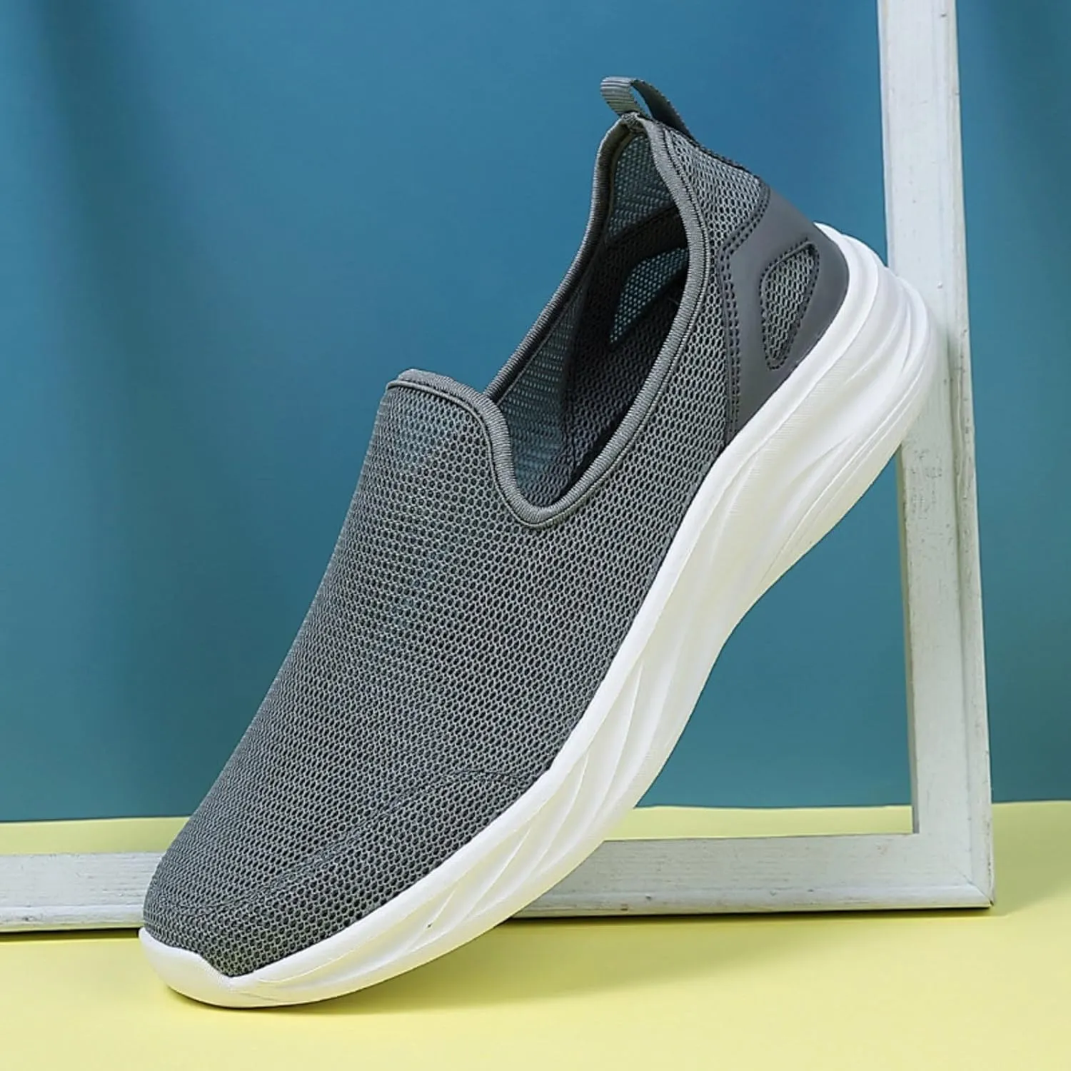 Men Slip on Walking Shoes Comfortable Memory Foam Ultra Lightweight Breathable Fashion Sneakers Non Slip Indoor Outdoor Workout Tennis Shoes Wide Width