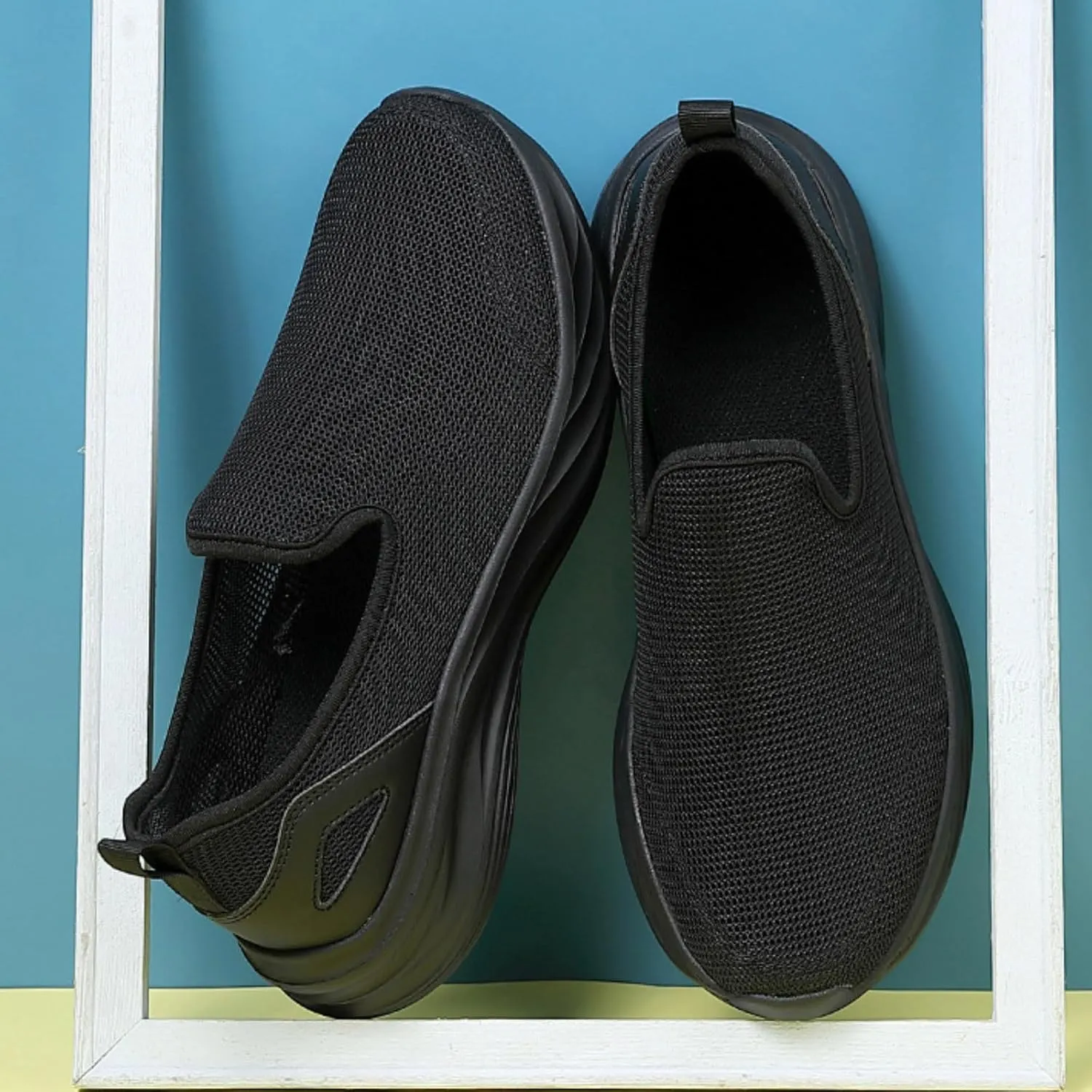 Men Slip on Walking Shoes Comfortable Memory Foam Ultra Lightweight Breathable Fashion Sneakers Non Slip Indoor Outdoor Workout Tennis Shoes Wide Width