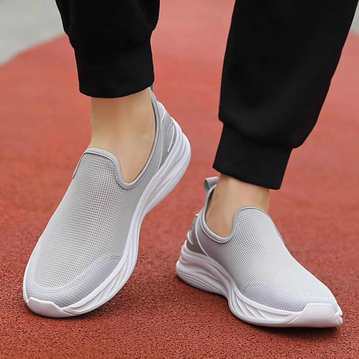 Men Slip on Walking Shoes Comfortable Memory Foam Ultra Lightweight Breathable Fashion Sneakers Non Slip Indoor Outdoor Workout Tennis Shoes Wide Width