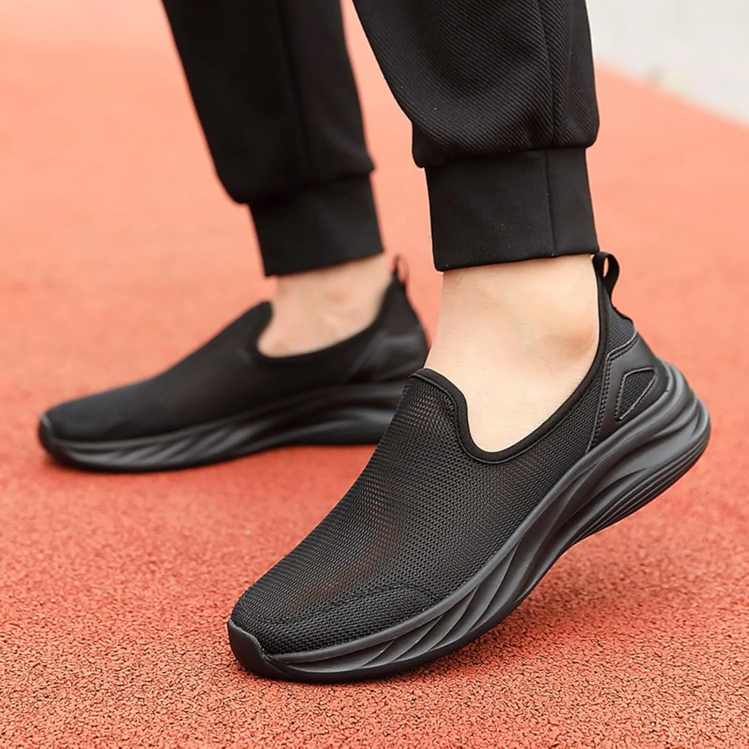 Men Slip on Walking Shoes Comfortable Memory Foam Ultra Lightweight Breathable Fashion Sneakers Non Slip Indoor Outdoor Workout Tennis Shoes Wide Width