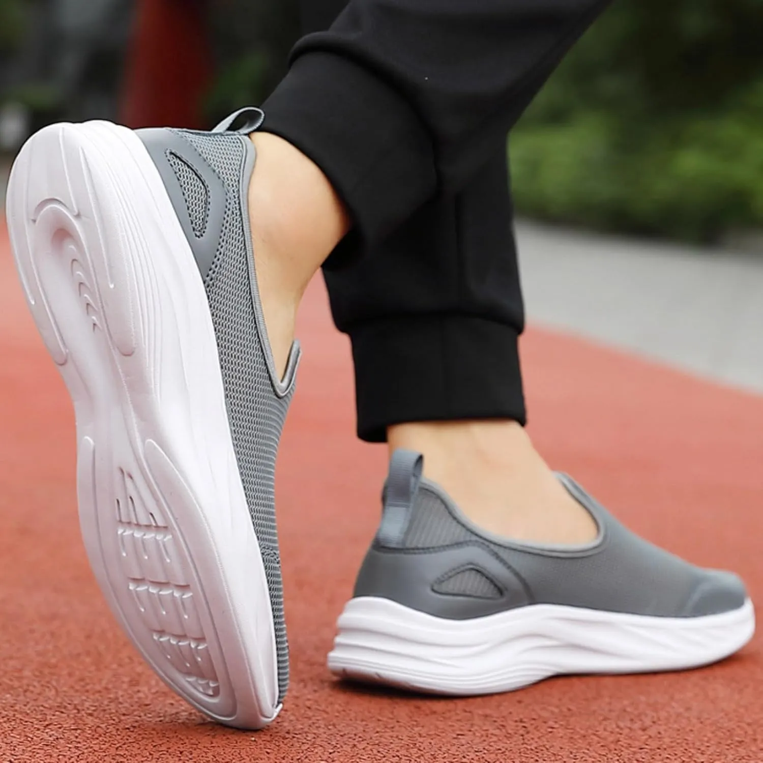 Men Slip on Walking Shoes Comfortable Memory Foam Ultra Lightweight Breathable Fashion Sneakers Non Slip Indoor Outdoor Workout Tennis Shoes Wide Width