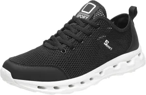 Men Slip on Walking Shoes Comfy Knitted Memory Foam Breathable Mesh Fashion Sneakers Non Slip Travel Jogging Training Gym Shoes Wide Width