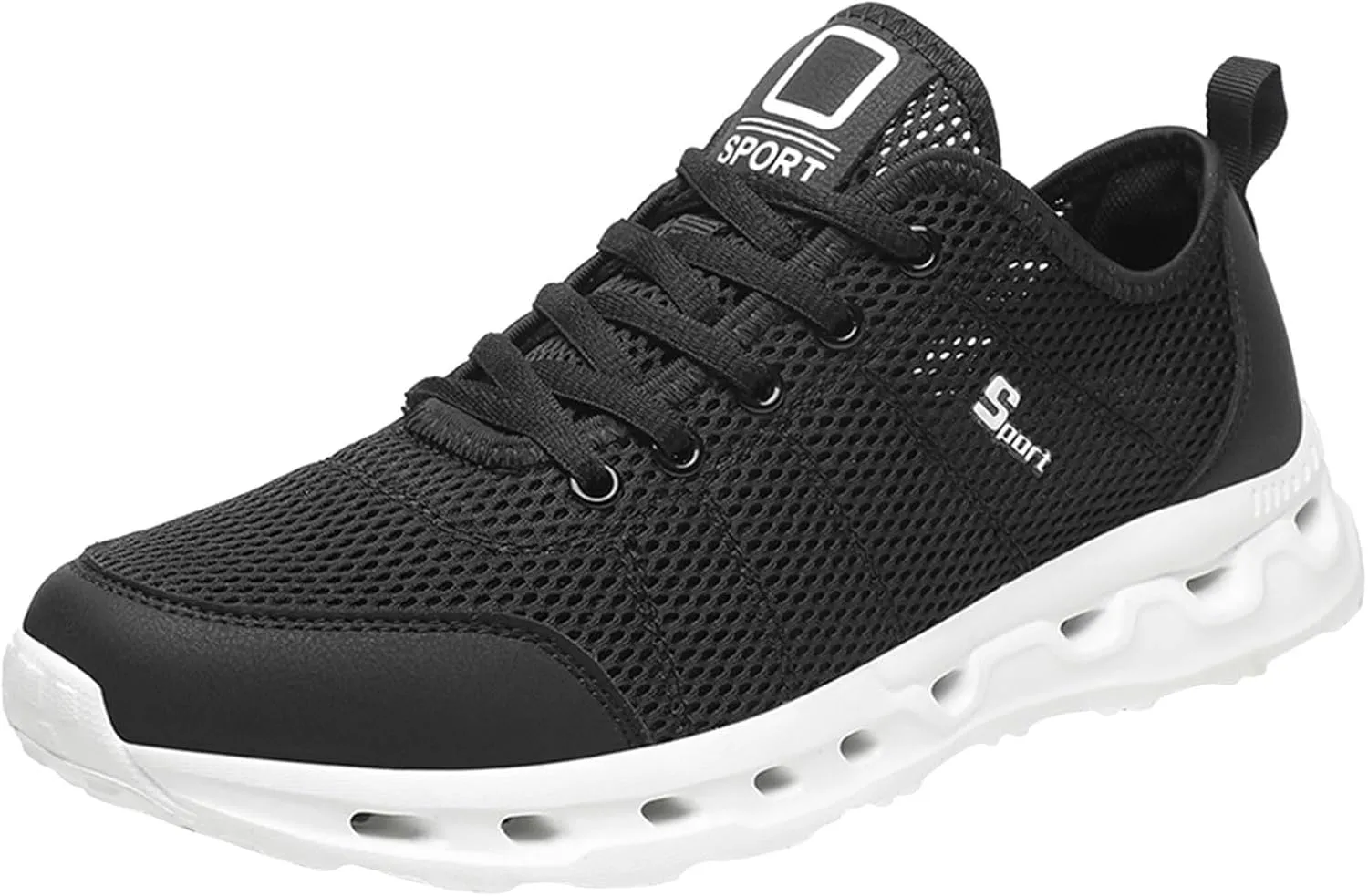 Men Slip on Walking Shoes Comfy Knitted Memory Foam Breathable Mesh Fashion Sneakers Non Slip Travel Jogging Training Gym Shoes Wide Width
