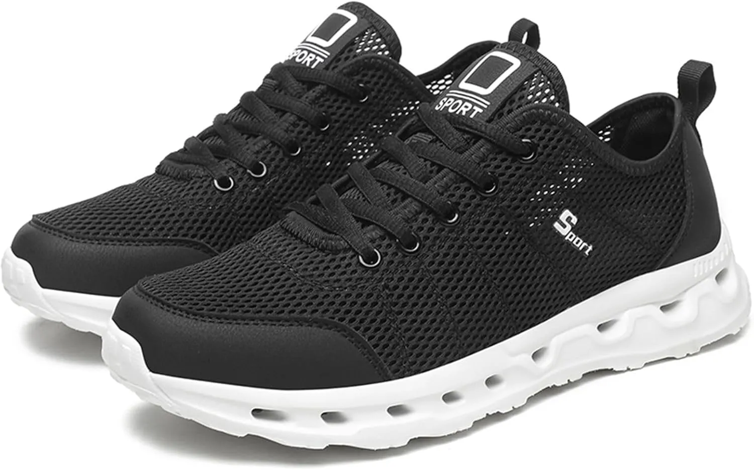 Men Slip on Walking Shoes Comfy Knitted Memory Foam Breathable Mesh Fashion Sneakers Non Slip Travel Jogging Training Gym Shoes Wide Width