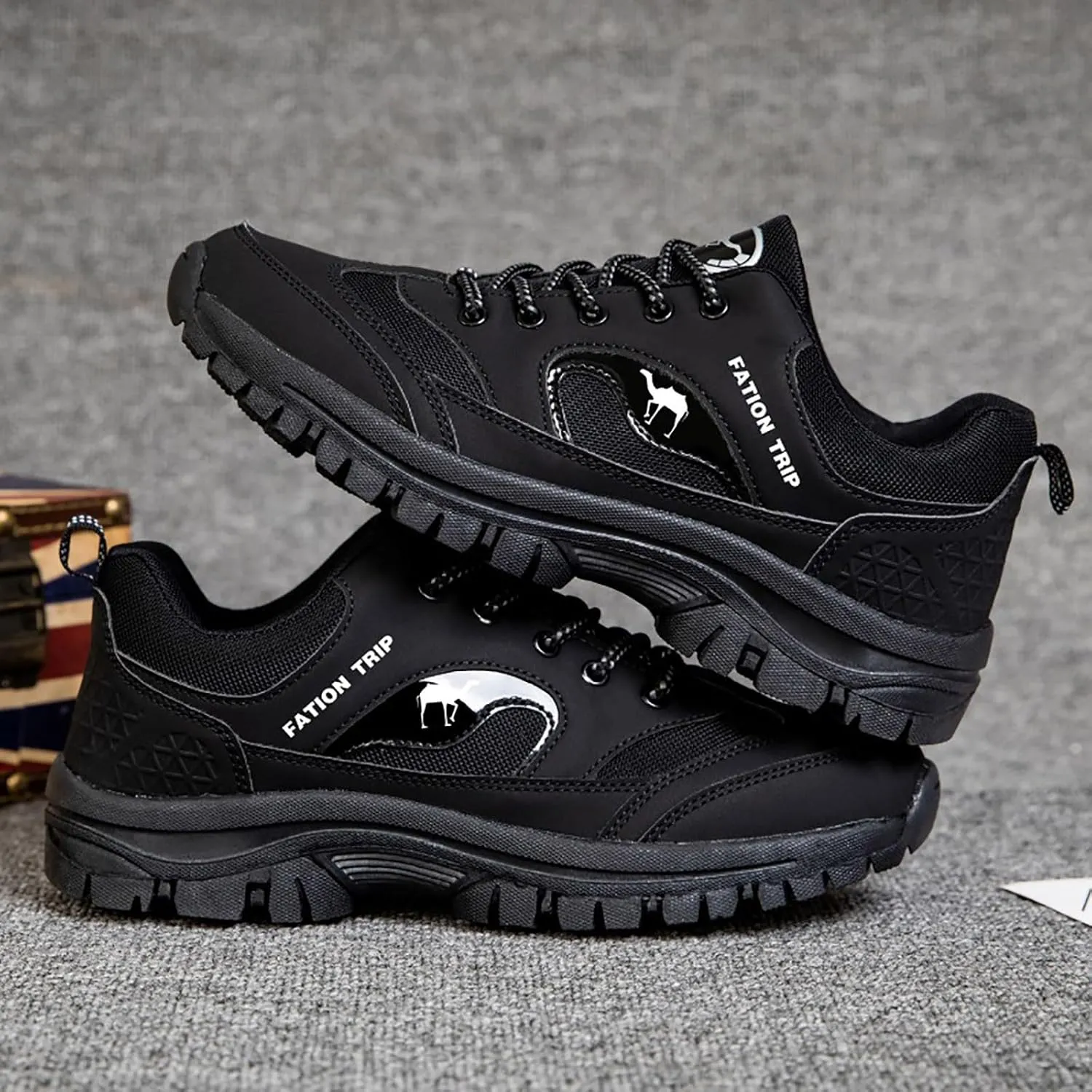 Men Slip on Walking Shoes Comfy Knitted Memory Foam Hiking Shoes Breathable Mesh Fashion Sneakers Non Slip Arch Support Cushioning Training Gym Shoes Wide Width
