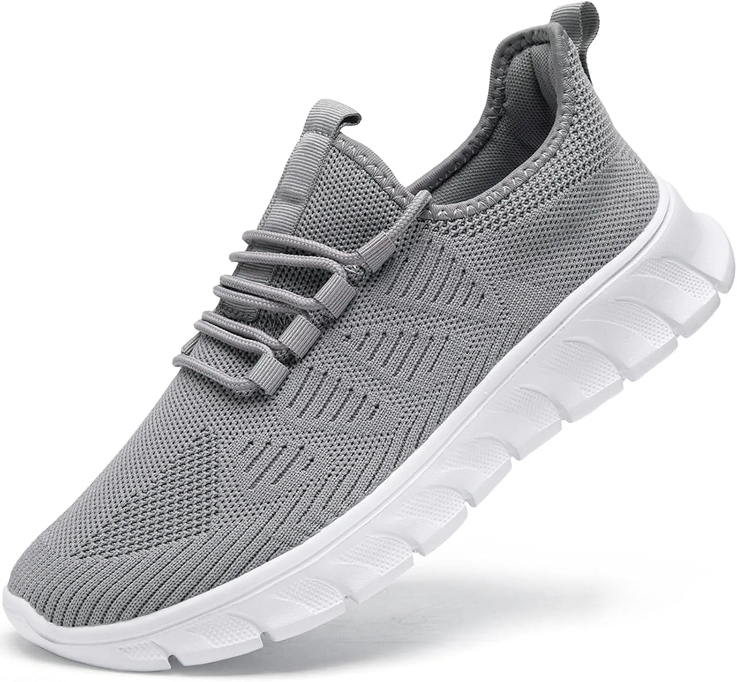 Men Tennis Shoes Running - Gym Sneakers Shoes Walking Workout Non Slip Walking Athletic Slip on Breathable Mesh Comfortable Lightweight Casual Fashion Sports Light Gray 12