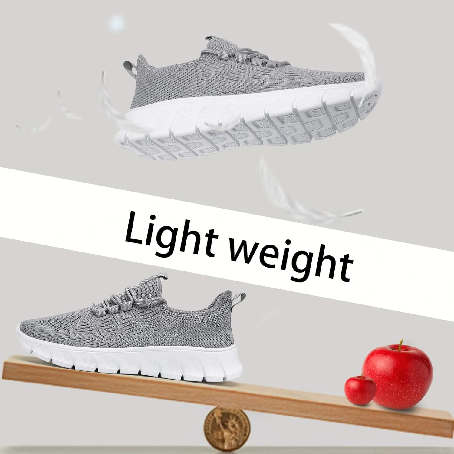 Men Tennis Shoes Running Shoes - Gym Sneakers Shoes Walking Workout Shoes Non Slip Walking Athletic Slip on Breathable Mesh Comfortable Lightweight Casual Fashion Sports Shoes