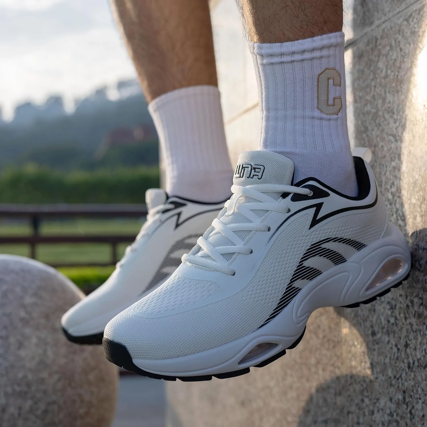 Mens Air Running Shoes Tennis Athletic Sneakers Lightweight Breathable Non Slip Walking Jogging Workout Gym Sports Footwear US 7-13