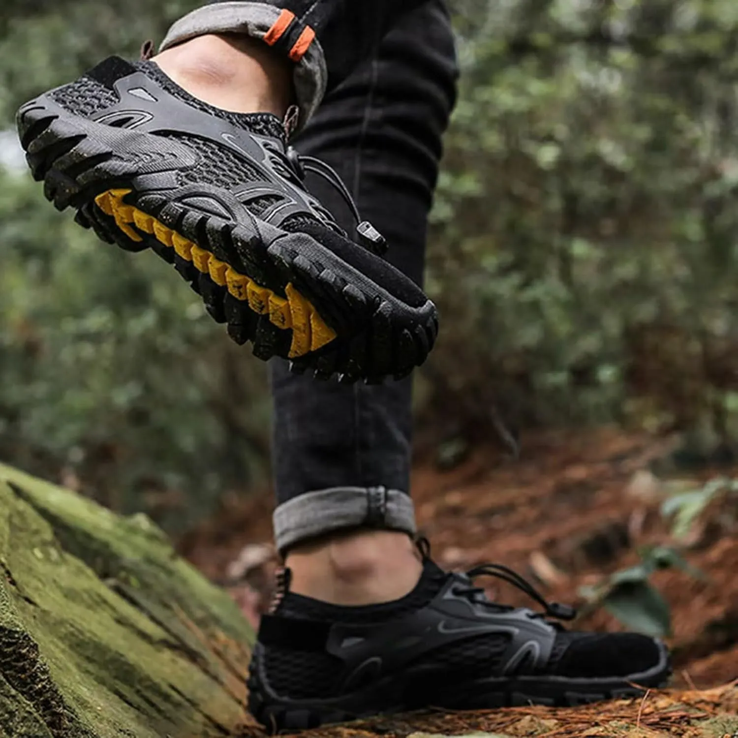 Mens Barefoot Shoes Fashion Trail Running Cross Training Walking Hiking Sneakers Wide Toe Box Workout Shoes Upgrade Stability