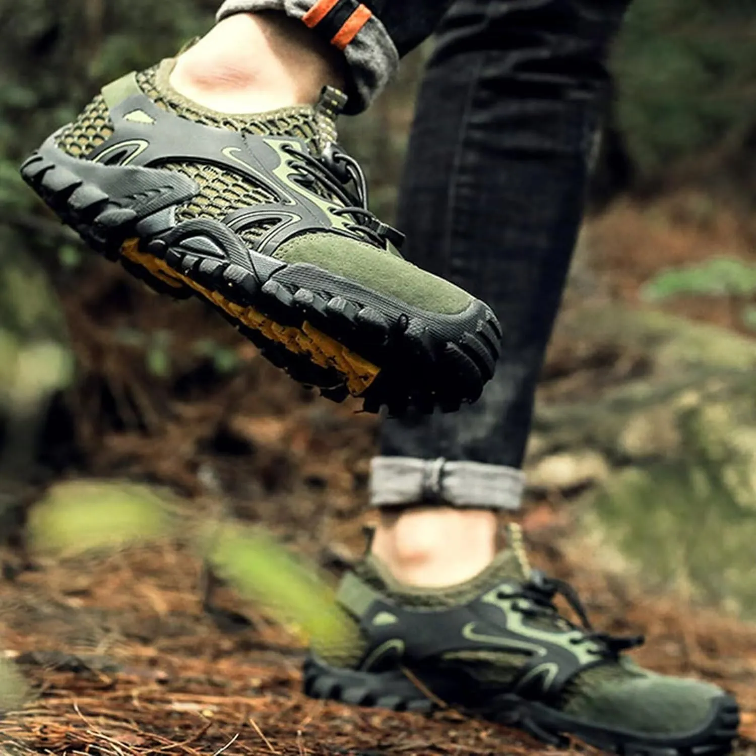 Mens Barefoot Shoes Fashion Trail Running Cross Training Walking Hiking Sneakers Wide Toe Box Workout Shoes Upgrade Stability