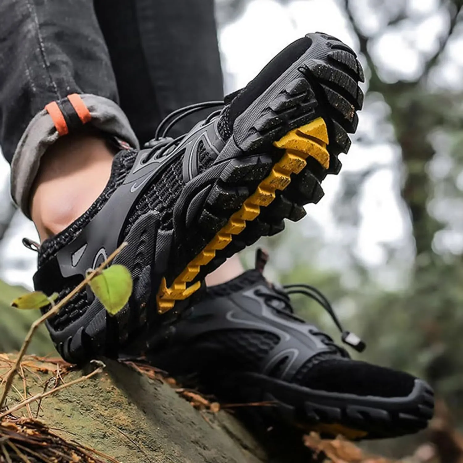 Mens Barefoot Shoes Fashion Trail Running Cross Training Walking Hiking Sneakers Wide Toe Box Workout Shoes Upgrade Stability