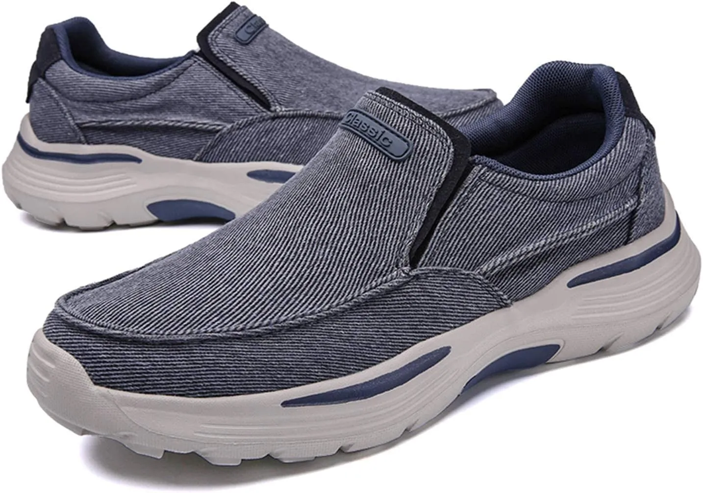 Men's Breathable Lightweight Slip-on Casual Walking Loafers,Outdoor Non-Slip Comfortable Driving Canvas Sneakers
