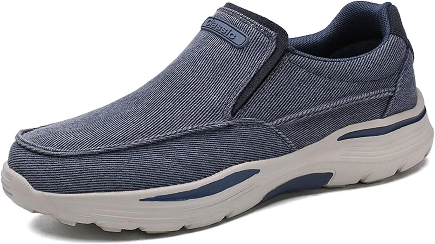 Men's Breathable Lightweight Slip-on Casual Walking Loafers,Outdoor Non-Slip Comfortable Driving Canvas Sneakers