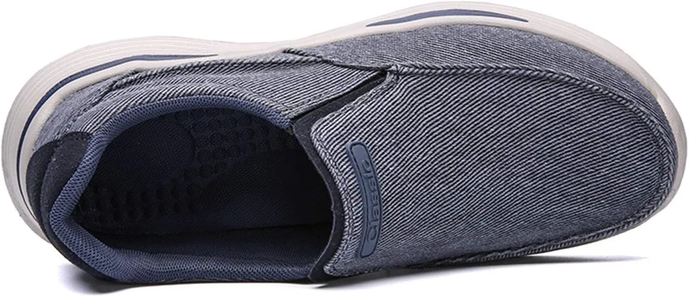 Men's Breathable Lightweight Slip-on Casual Walking Loafers,Outdoor Non-Slip Comfortable Driving Canvas Sneakers