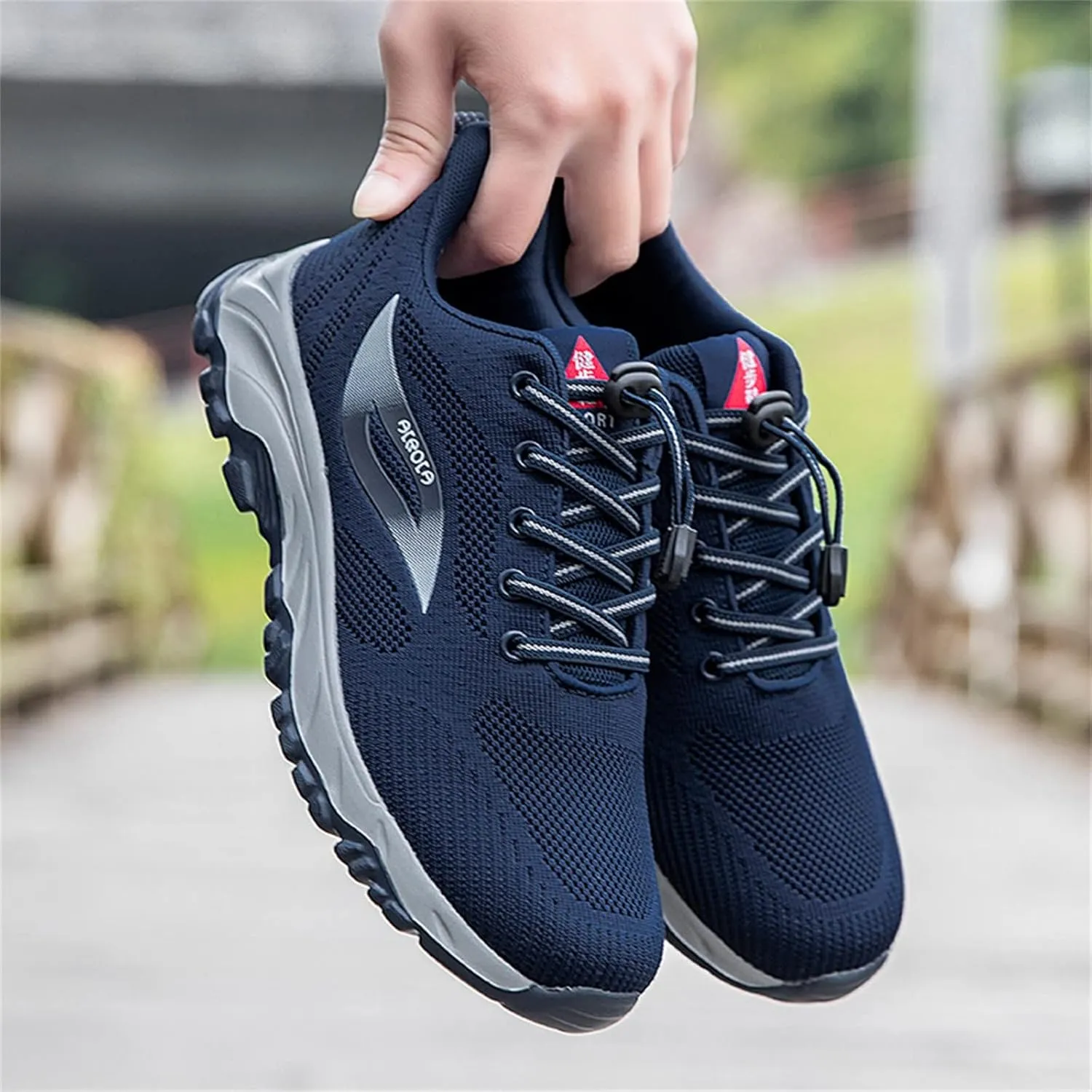 Mens Daily Walking Shoes Sneakers Running Shoe Trainers Athletic Gym Fitness Sport Summer Shoes Non Slip Breathable Mesh Workout Fashion Comfortable with Adjustable Lace