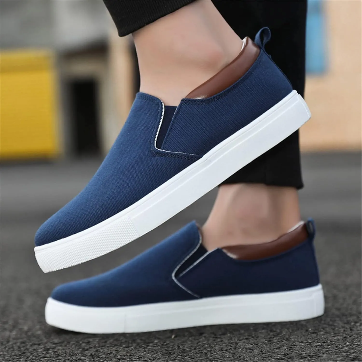 Mens Fashion Solid Color Canvas Flat Bottom Comfortable Running Casual Shoes Shoes Men Casual Size 9