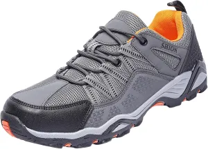 Men's Hiking Shoes Outdoor Low-Top Trekking Sports Shoes Waterproof Lightweight Breathable Walking Shoe Non Slip Working Mountaineering Camping Travel Sneakers for Men