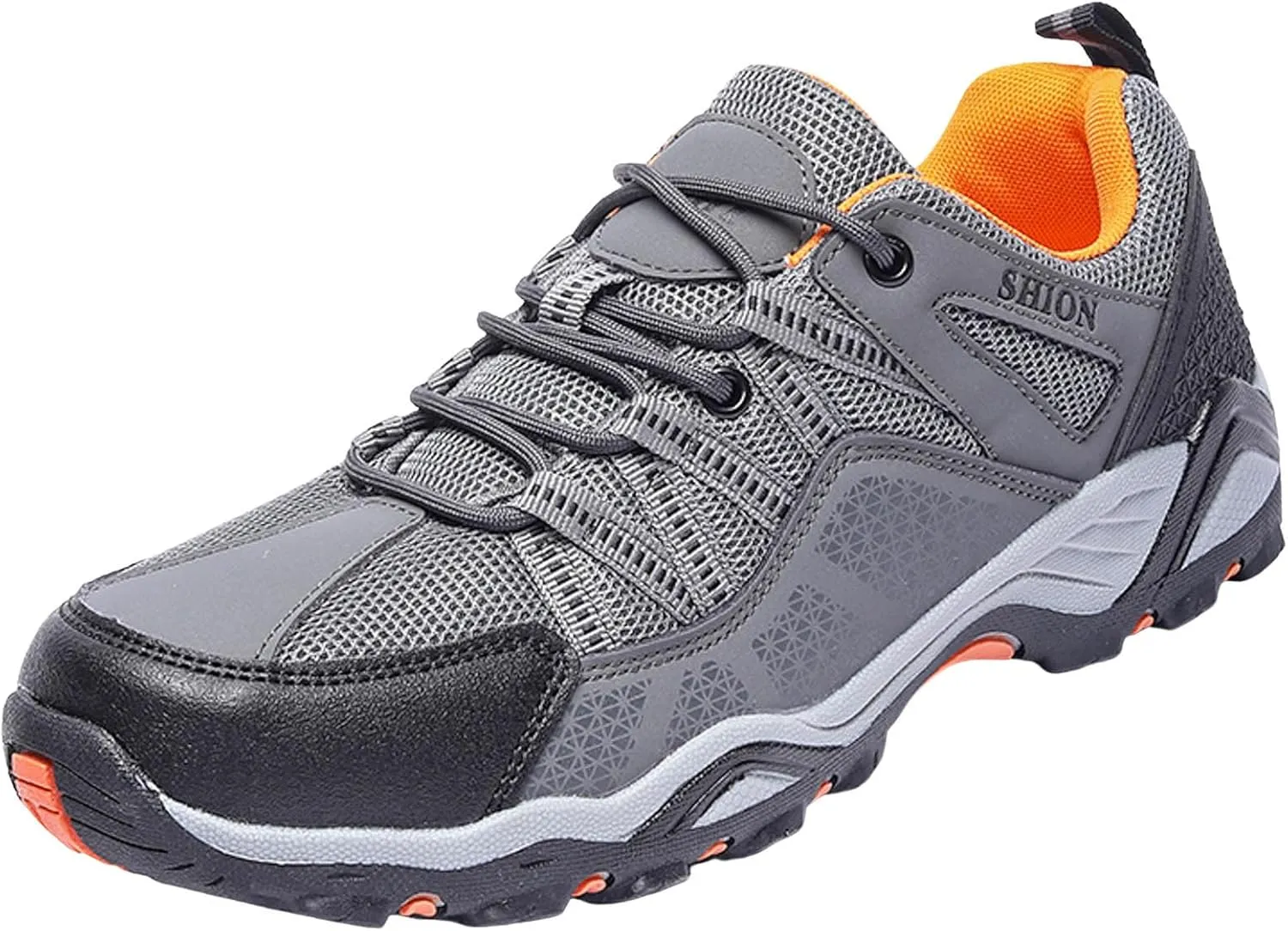 Men's Hiking Shoes Outdoor Low-Top Trekking Sports Shoes Waterproof Lightweight Breathable Walking Shoe Non Slip Working Mountaineering Camping Travel Sneakers for Men