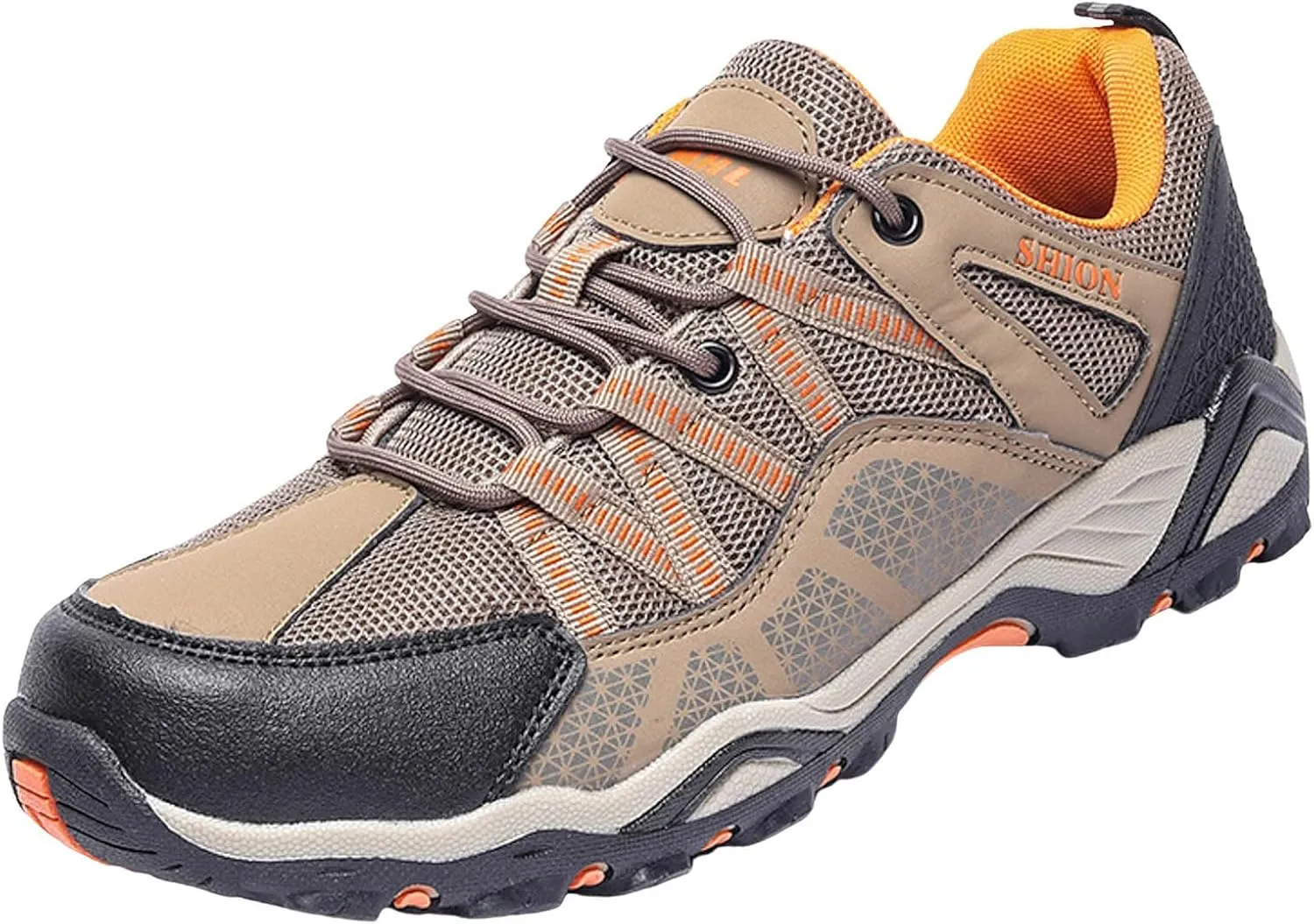 Men's Hiking Shoes Outdoor Low-Top Trekking Sports Shoes Waterproof Lightweight Breathable Walking Shoe Non Slip Working Mountaineering Camping Travel Sneakers for Men