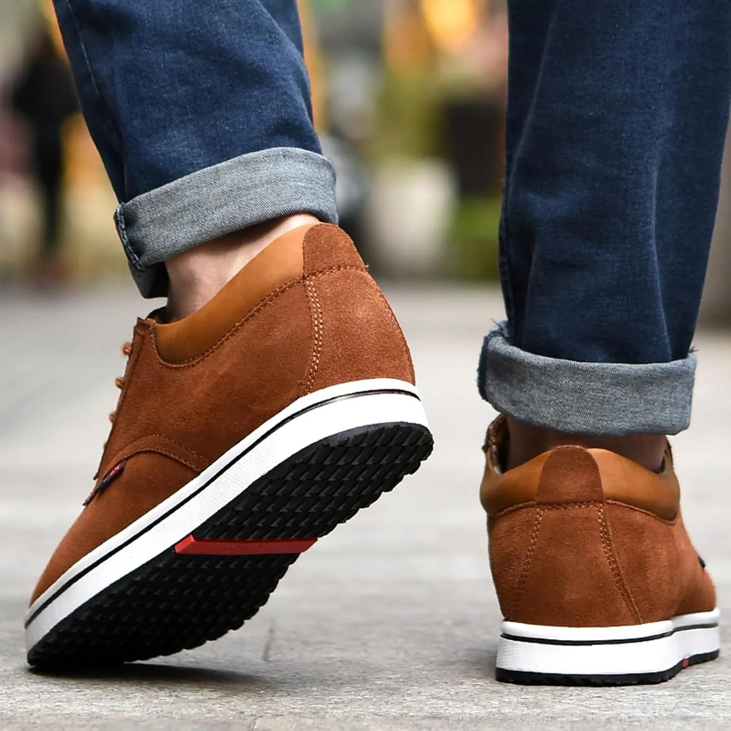 Men's Invisible Height Increasing Elevator 2.4 Inches Taller Shoes Lightweight Casual Walking Shoes Elevator Shoes for Men