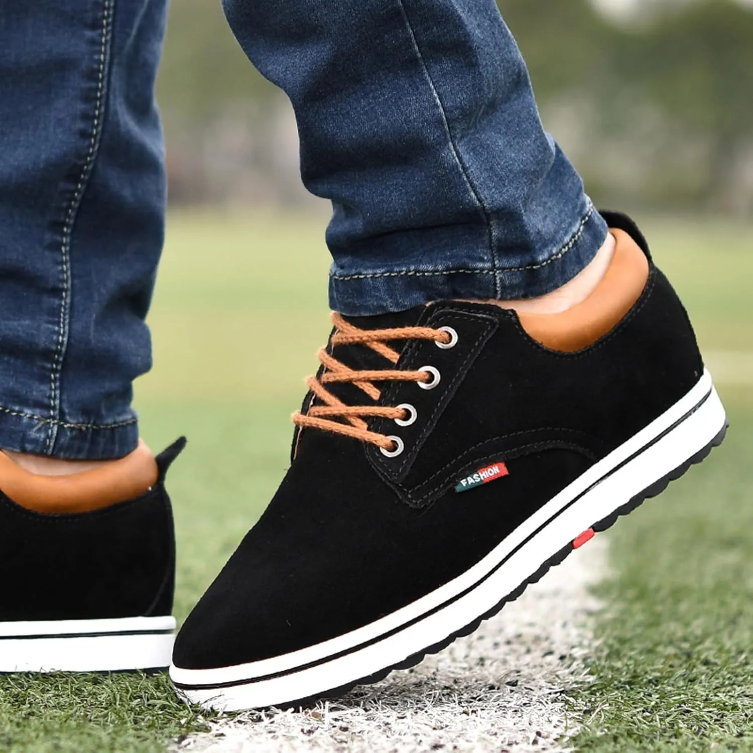 Men's Invisible Height Increasing Elevator 2.4 Inches Taller Shoes Lightweight Casual Walking Shoes Elevator Shoes for Men