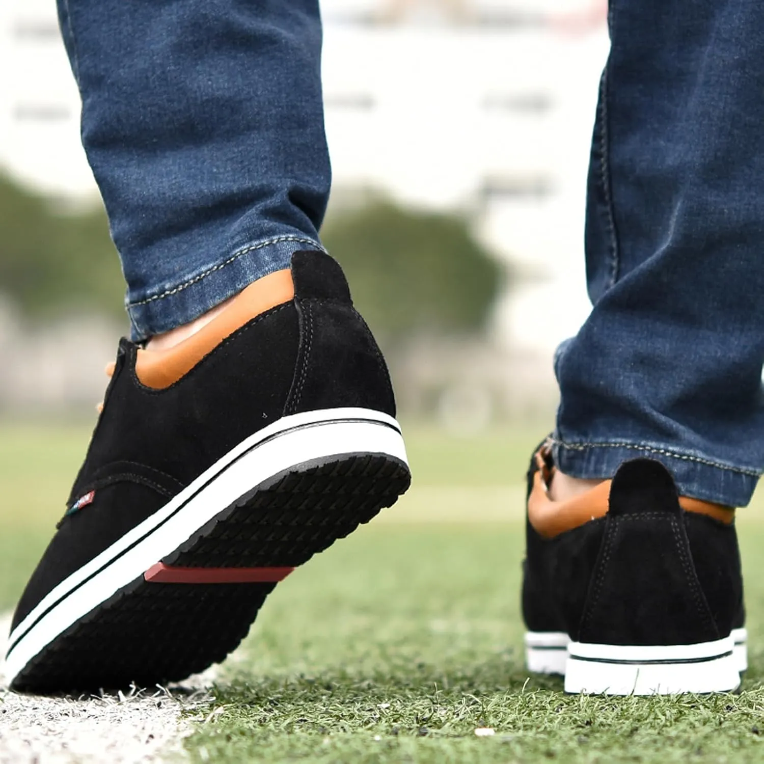 Men's Invisible Height Increasing Elevator 2.4 Inches Taller Shoes Lightweight Casual Walking Shoes Elevator Shoes for Men