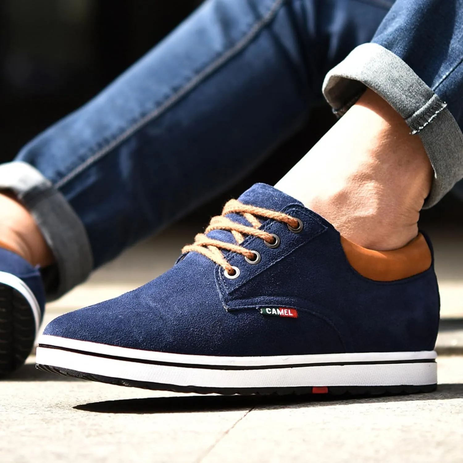 Men's Invisible Height Increasing Elevator 2.4 Inches Taller Shoes Lightweight Casual Walking Shoes Elevator Shoes for Men