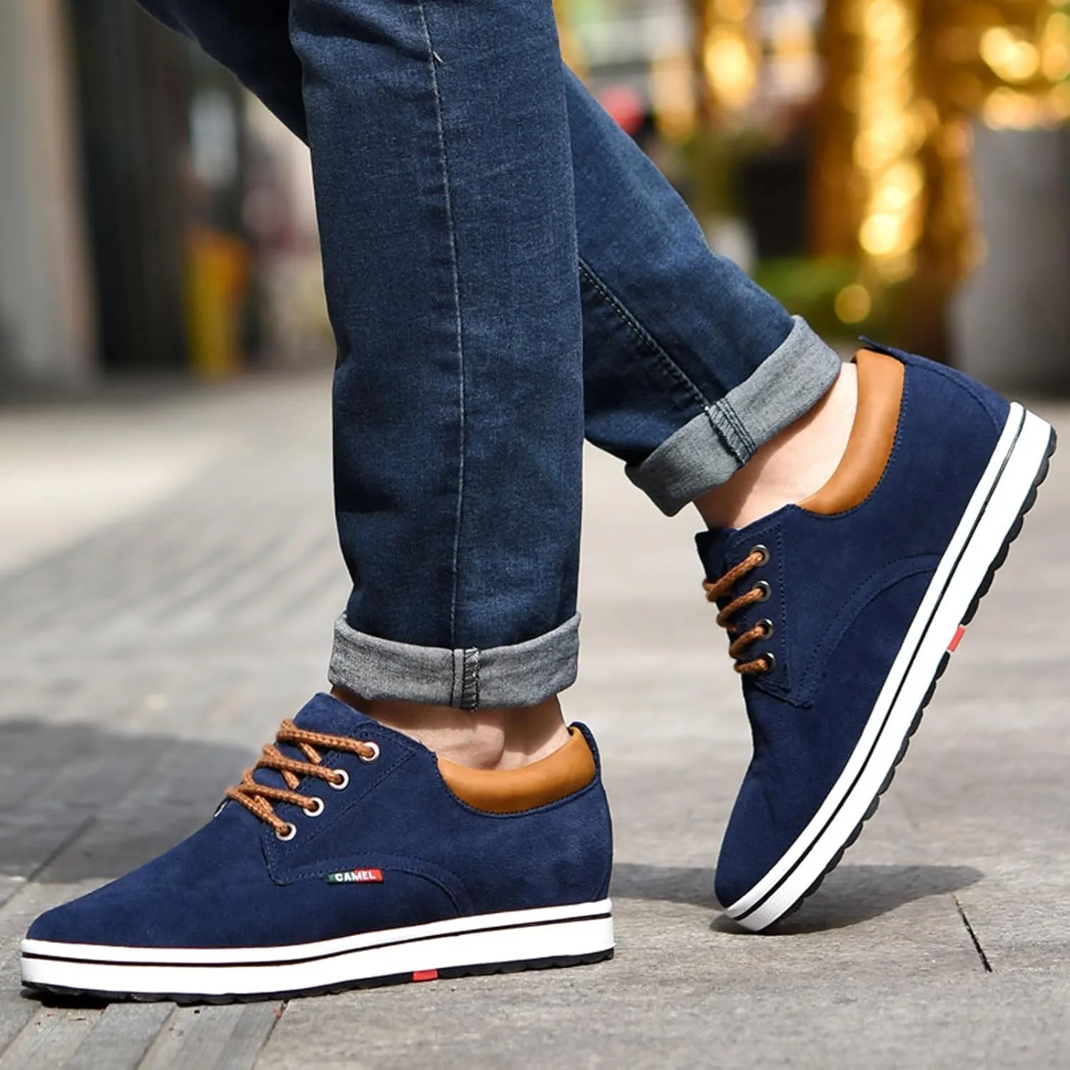 Men's Invisible Height Increasing Elevator 2.4 Inches Taller Shoes Lightweight Casual Walking Shoes Elevator Shoes for Men