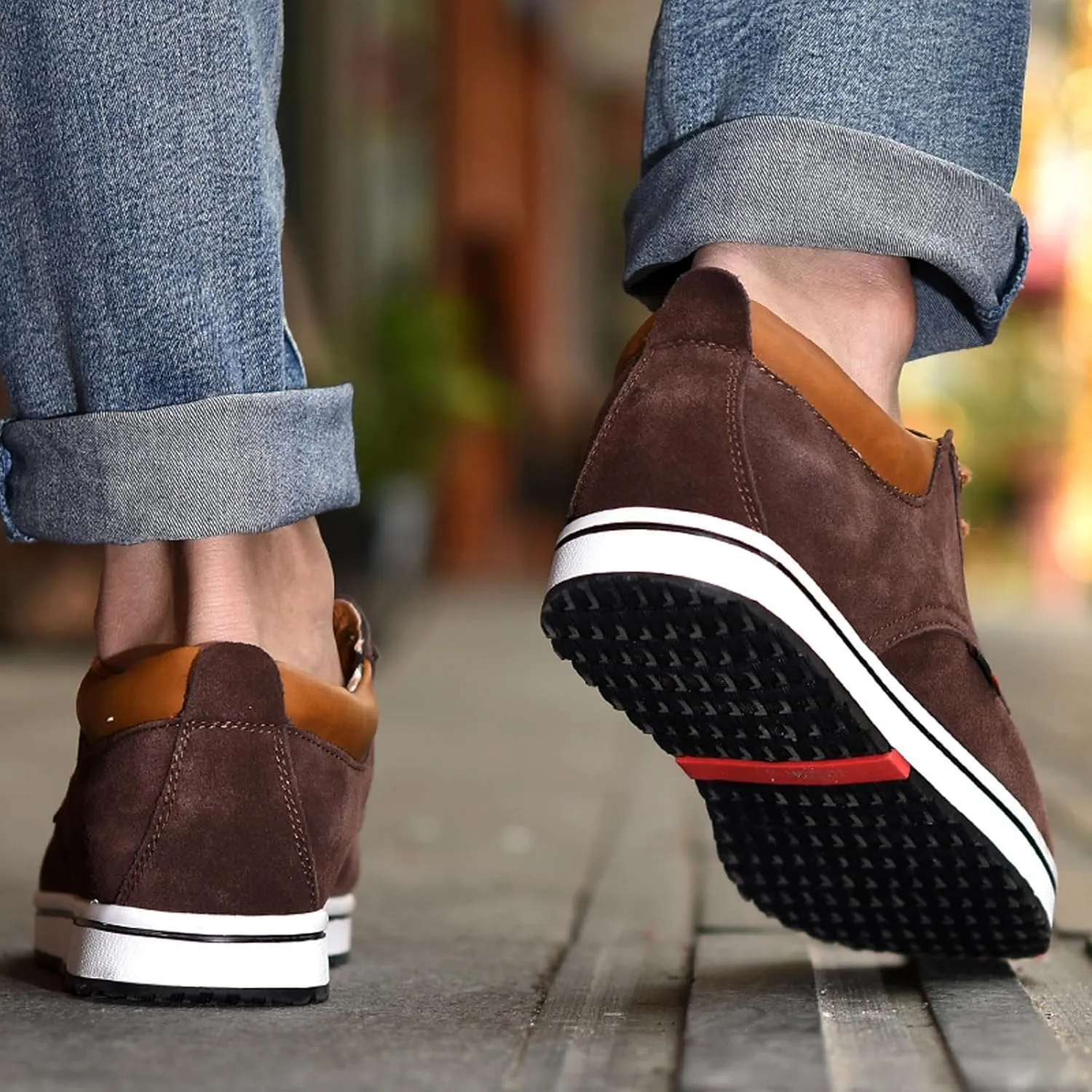 Men's Invisible Height Increasing Elevator 2.4 Inches Taller Shoes Lightweight Casual Walking Shoes Elevator Shoes for Men