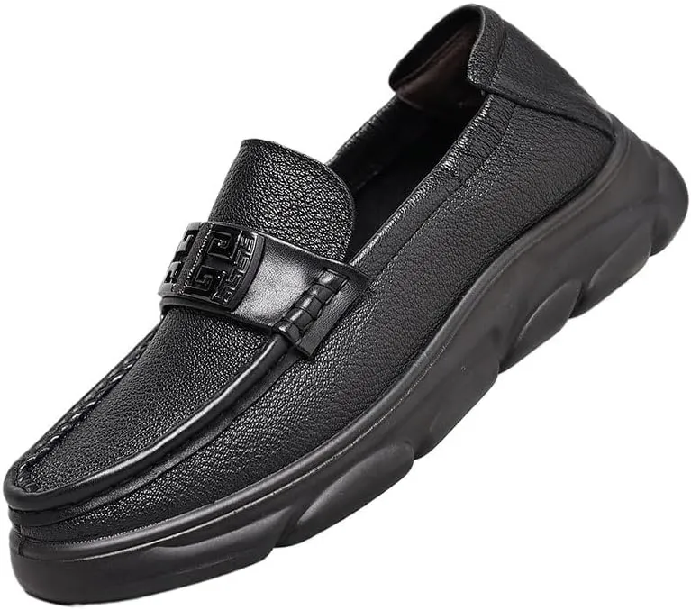 Men's Leather Handmade Platform Loafers Fashion Luxury Lightweight Breathable Slip-On Casual Moccasin Comfort Business Driving Dress Shoes