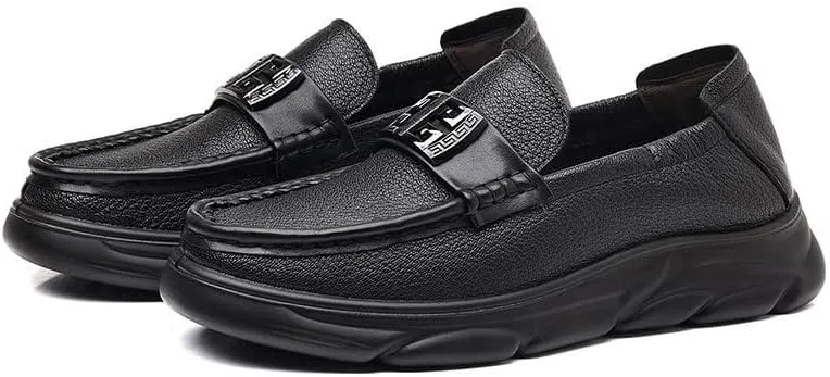 Men's Leather Handmade Platform Loafers Fashion Luxury Lightweight Breathable Slip-On Casual Moccasin Comfort Business Driving Dress Shoes