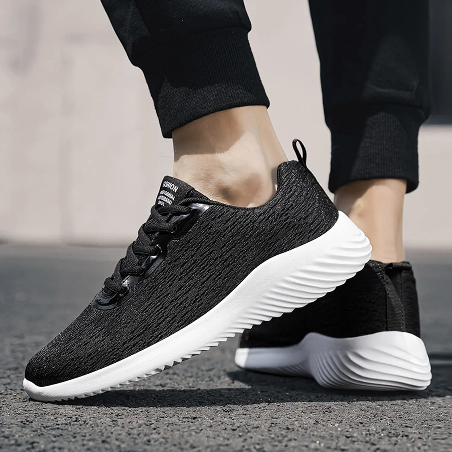Men's Non Slip Barefoot Minimalist Shoes Breathable Elastic Fly Woven Mesh Sneaker Elastic Fly Woven Mesh Shoes