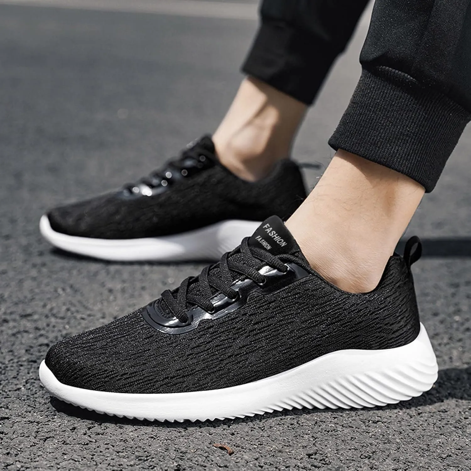 Men's Non Slip Barefoot Minimalist Shoes Breathable Elastic Fly Woven Mesh Sneaker Elastic Fly Woven Mesh Shoes