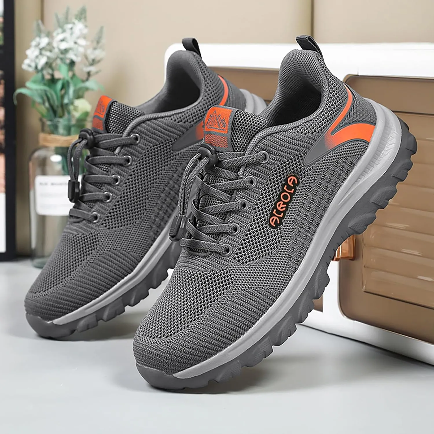 Men's Non Slip Tennis Sneakers Lace Up Lightweight Breathable Fashion Sneaker Athletic Fashion Sneakers for Men